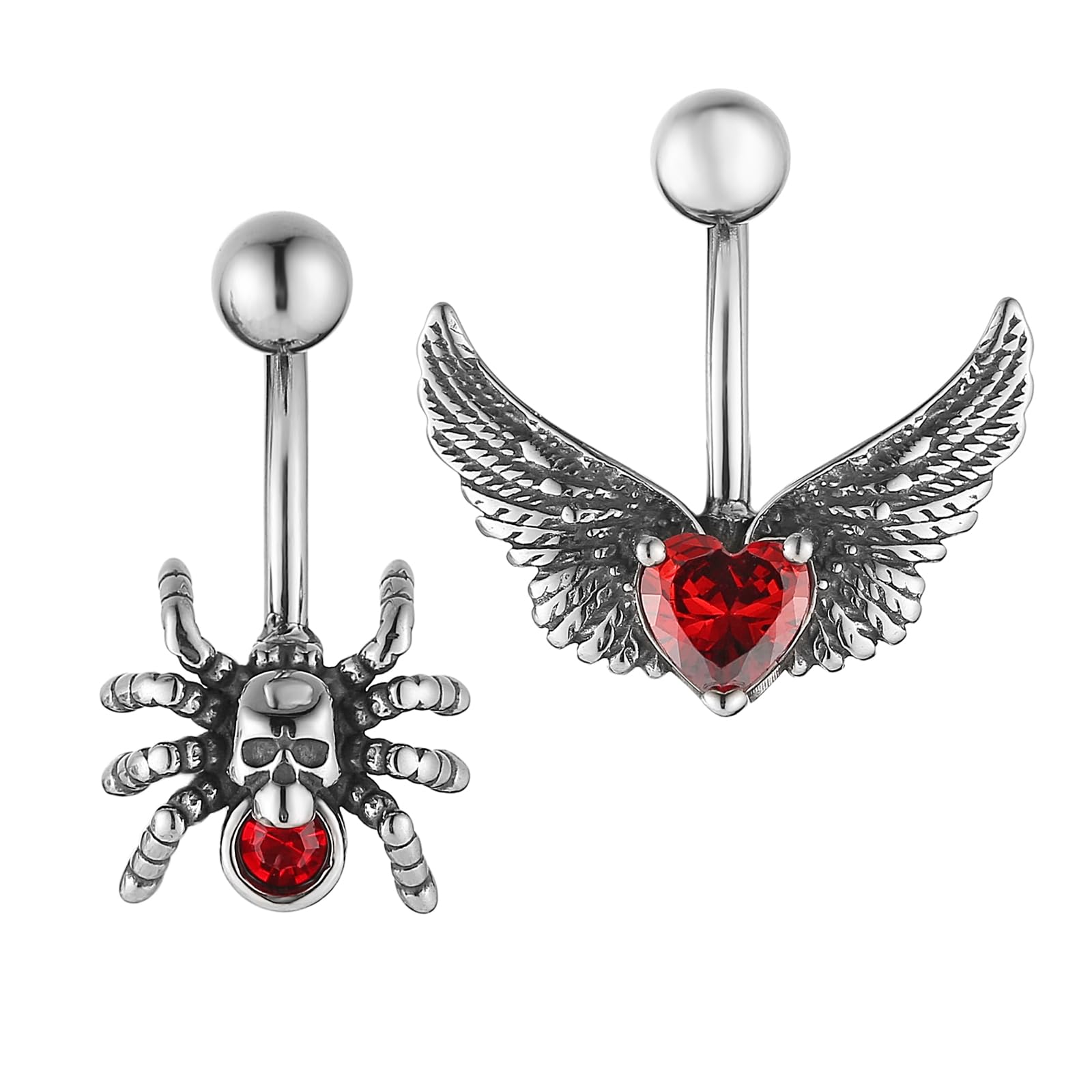 14G Gothic Belly Button Rings Surgical Steel Internally Threaded Belly Rings Navel Piercing Jewelry For Women Men