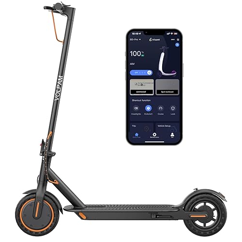 VOLPAM Electric Scooter, 350W/500W Powerful Motor, 8.5"/10" Solid Tires, 19/22Mph, 28/23/21/16 Miles Max Range, Dual Braking - 8.5''-15Miles-350W-19Mph