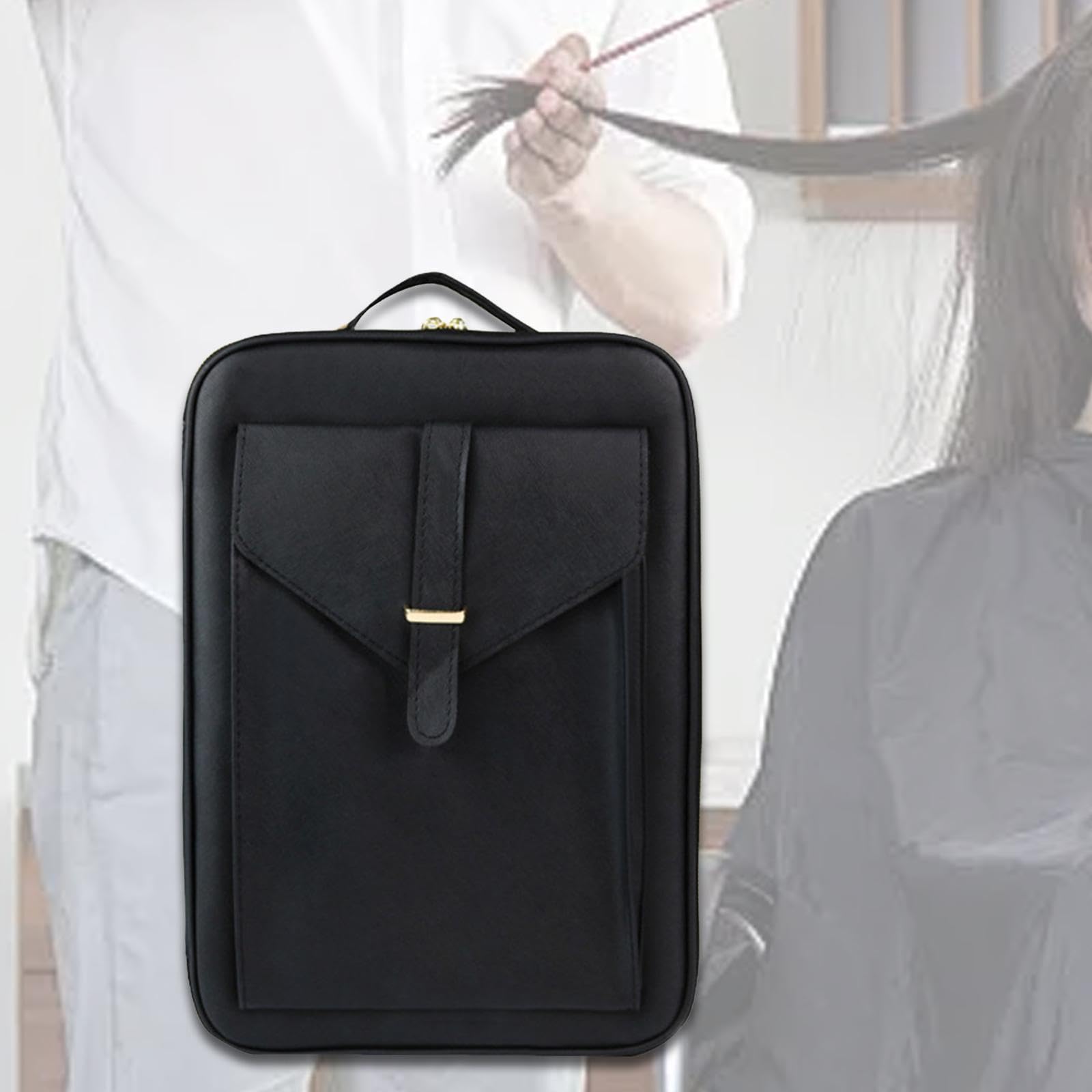 Zaino Porta Accessori Parrucchieri Borsa Viaggio Capelli con Scomparti Regolabili Chiusura Pratica Sicura Manico Comodo E Tracolla Realizza, Nero