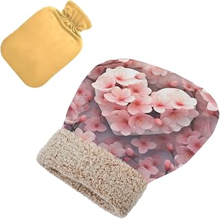 Foot Warmer Cushion Warmer Winter Foot Pads with hot Water Bottle and Cold Water Bottle for feet, Love Peach Blossom