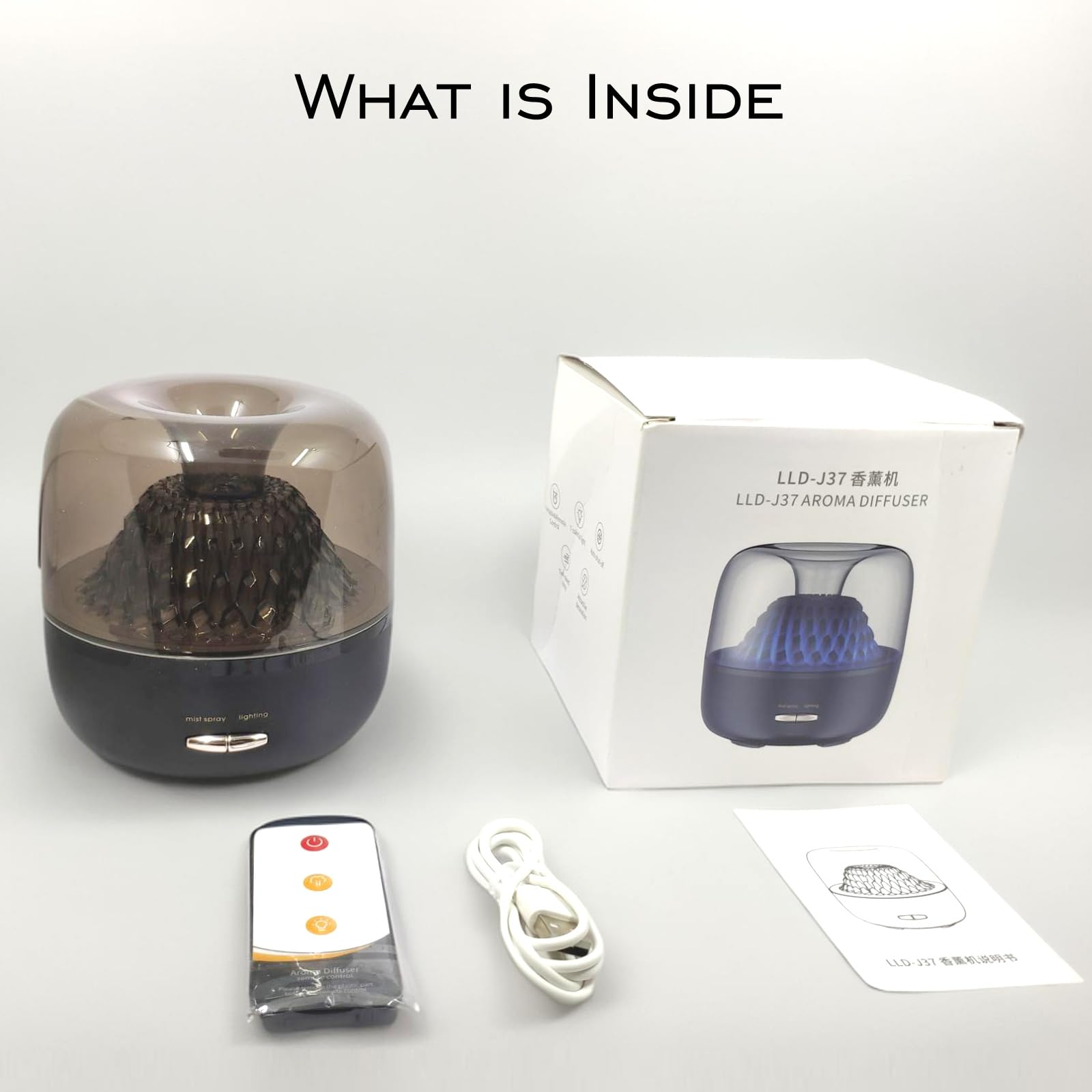 Diffusore di oli essenziali, umidificatore portatile con nebbia fredda, luce notturna a 7 colori e spegnimento automatico (nero)
