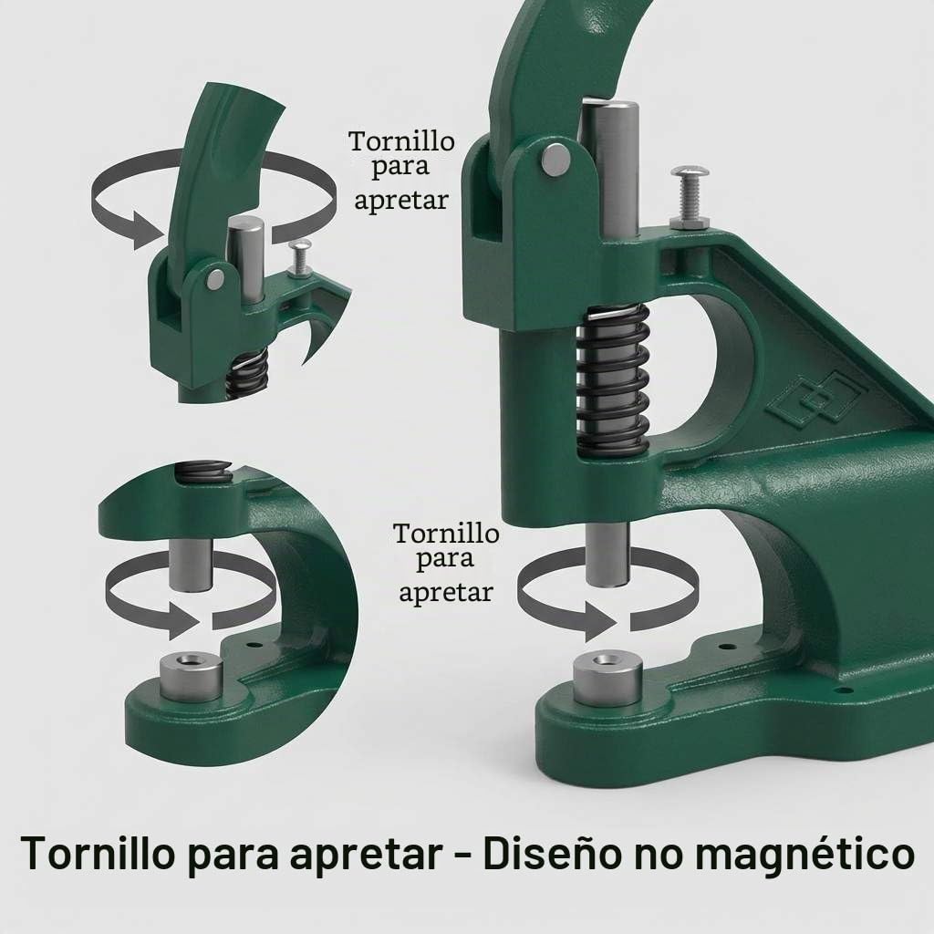 QWORK® Remachadora de Ojales, Prensa Manual de Ojales con 3 Troqueles y 1500 Ojales (6/10/12mm) para Cuero Tela Carteles