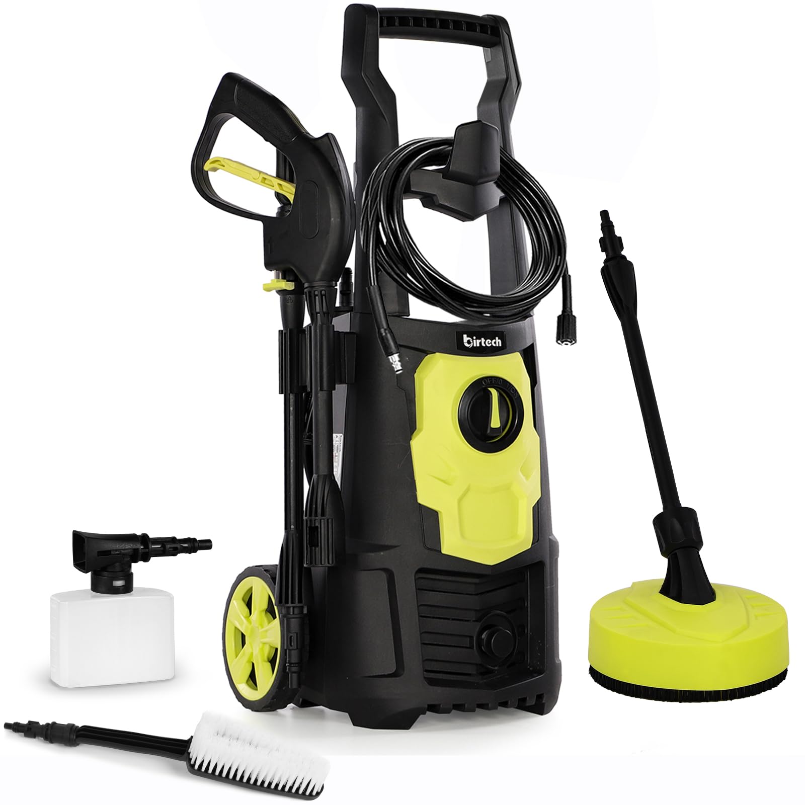 Stream Pressure Washers Jet Washers for Patio, 135Bar 1650W 420L/H Electric Pressure Washer with Brush, Portable Power Washer Car Washing Machine, Garden Cleaning Machine for Driveway