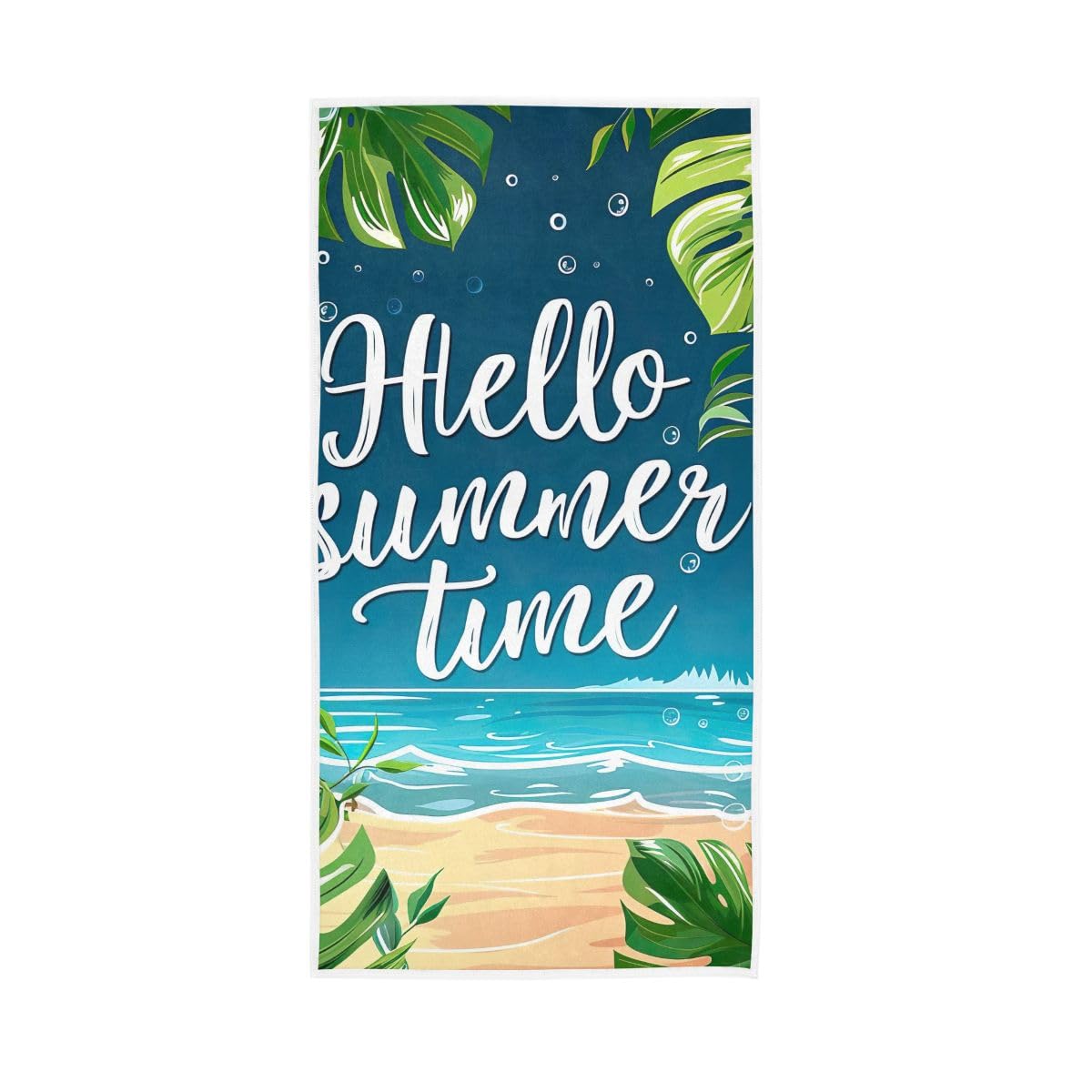 LSRCPD Summer Sea Tropical Leaf Hand Towels Soft Washcloths Spa Towels 15 x 30 Inch