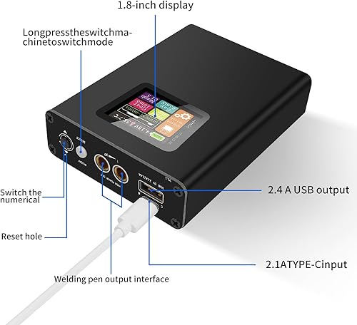 Miniatura 5 de Soldador por puntos de mano ajustable de 30 niveles con pantalla LCD, mini máquina de soldadura por puntos portátil recargable con cinturón de