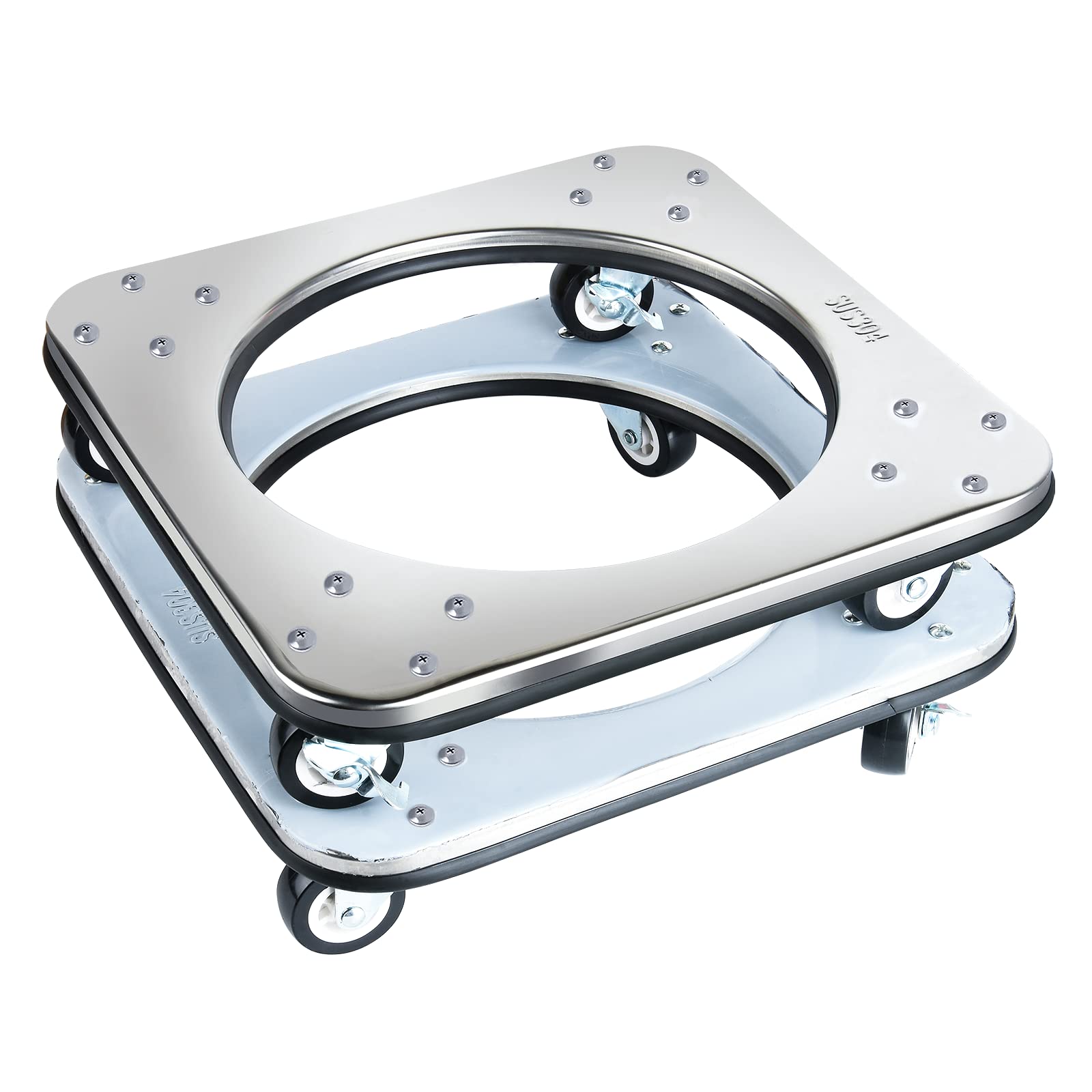 2 Pack Movable Propane Cylinder Base, Fixed Propane Tank Tray with Brake Wheel, 5-30ib Gas Cylinder Fixed Shelf, Used for Gas Cylinder Consignment and Fixed Storage