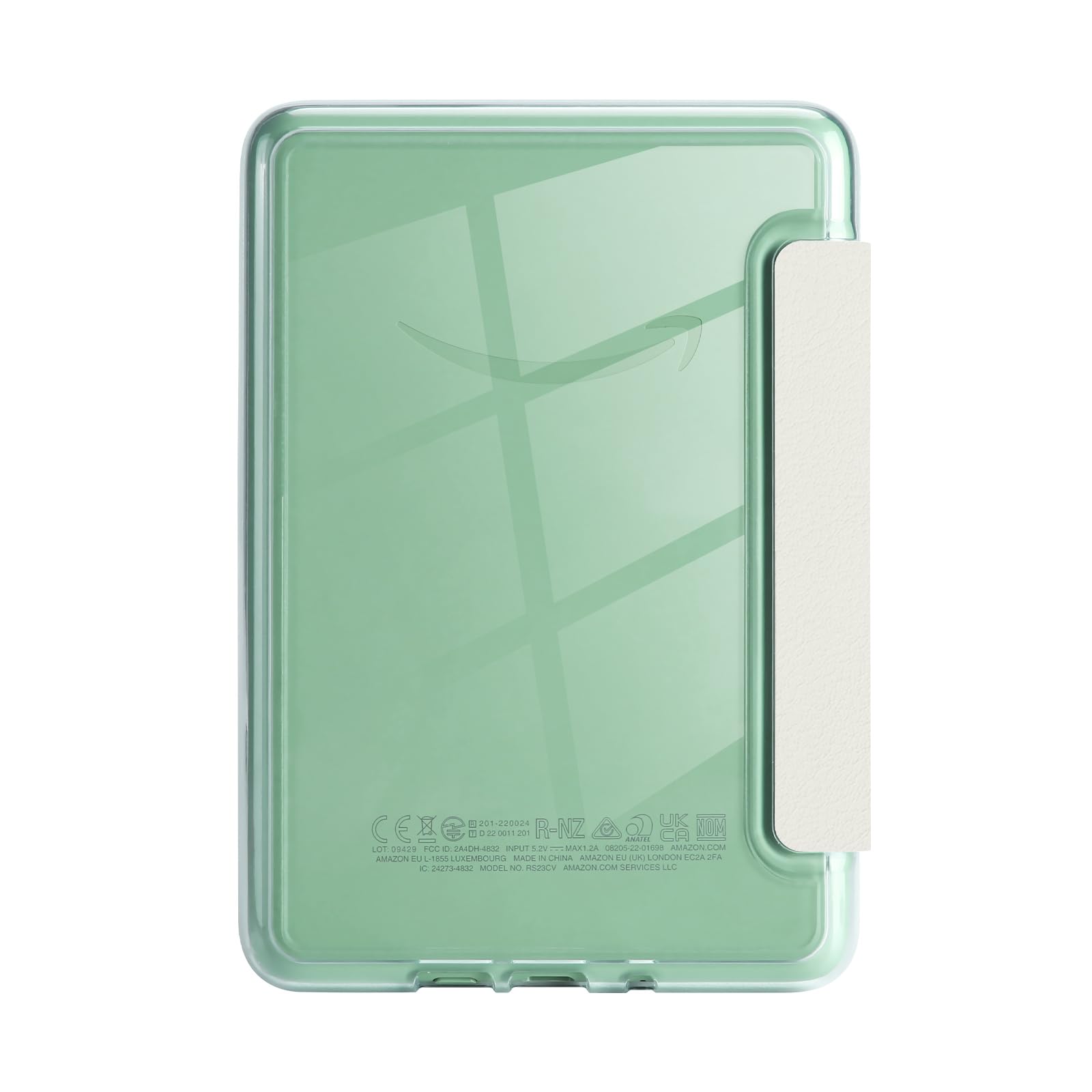 MOROCK Schutzhülle für Kindle (11. Generation, Version 2024/2022), leichtes PU-Leder und transparente Acryl-Rückseite, automatische Sleep/Wake-Hülle für Kindle 11. Generation 2024/2022, Weiß