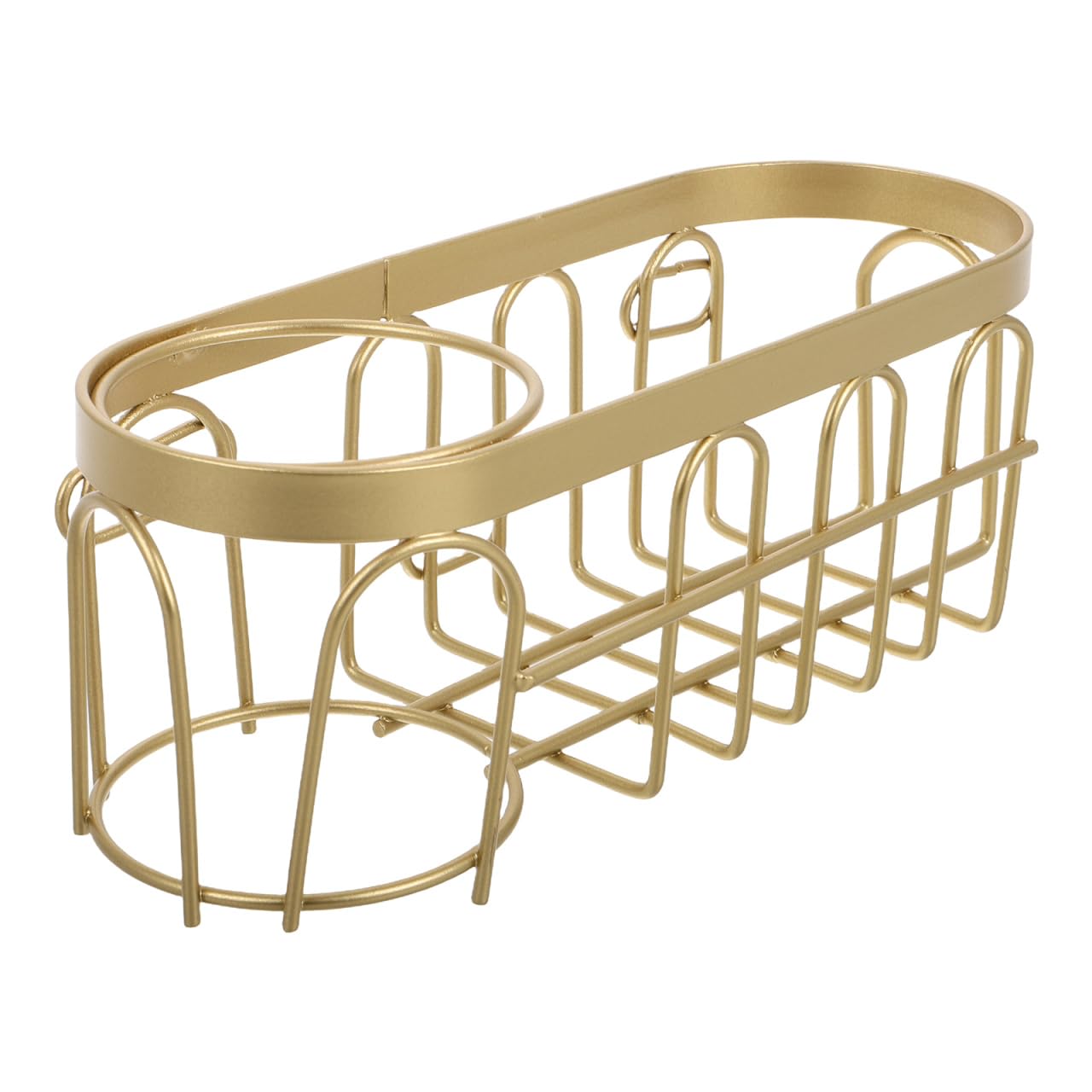 DEARMAMY 2-in-1 Golden Kitchen Sink Organiser - Premium Stainless Steel Sponge Holder & Dish Brush Caddy - Rustproof Sink Tidy Rack for Scrubber & Dishcloth - Adhesive No-Drill Installation