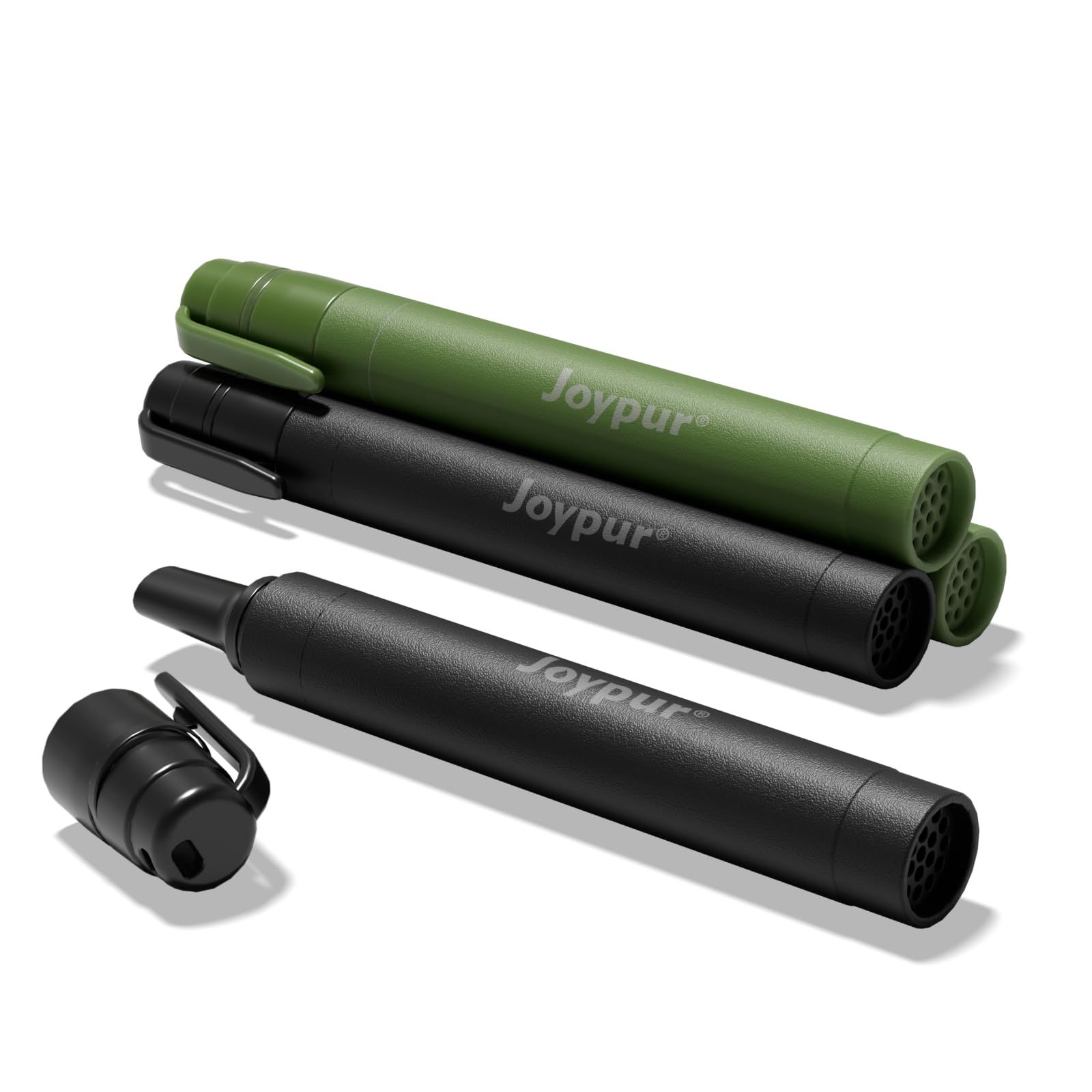 Joypur® Paille Filtrante 1000L pour Camping, Randonnée et Survie (noir&Vert*4)