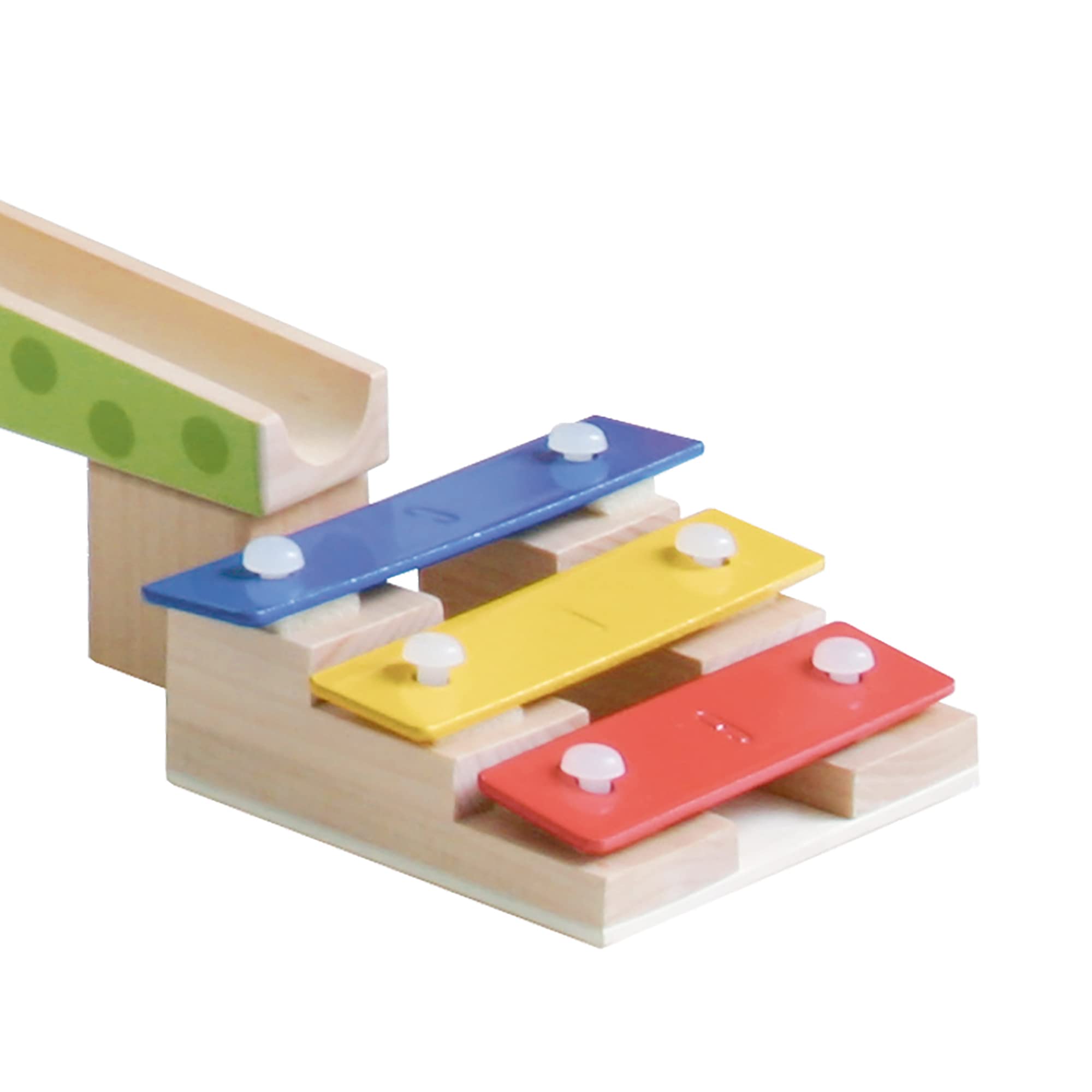 roba Pista delle Biglie Grande in Legno - 100 Pezzi - con Mattoncini da Costruzione in Legno con Effetti Sonori e Biglie in Vetro - Gioco per la motricitá con Varie Possibililtá di Composizione