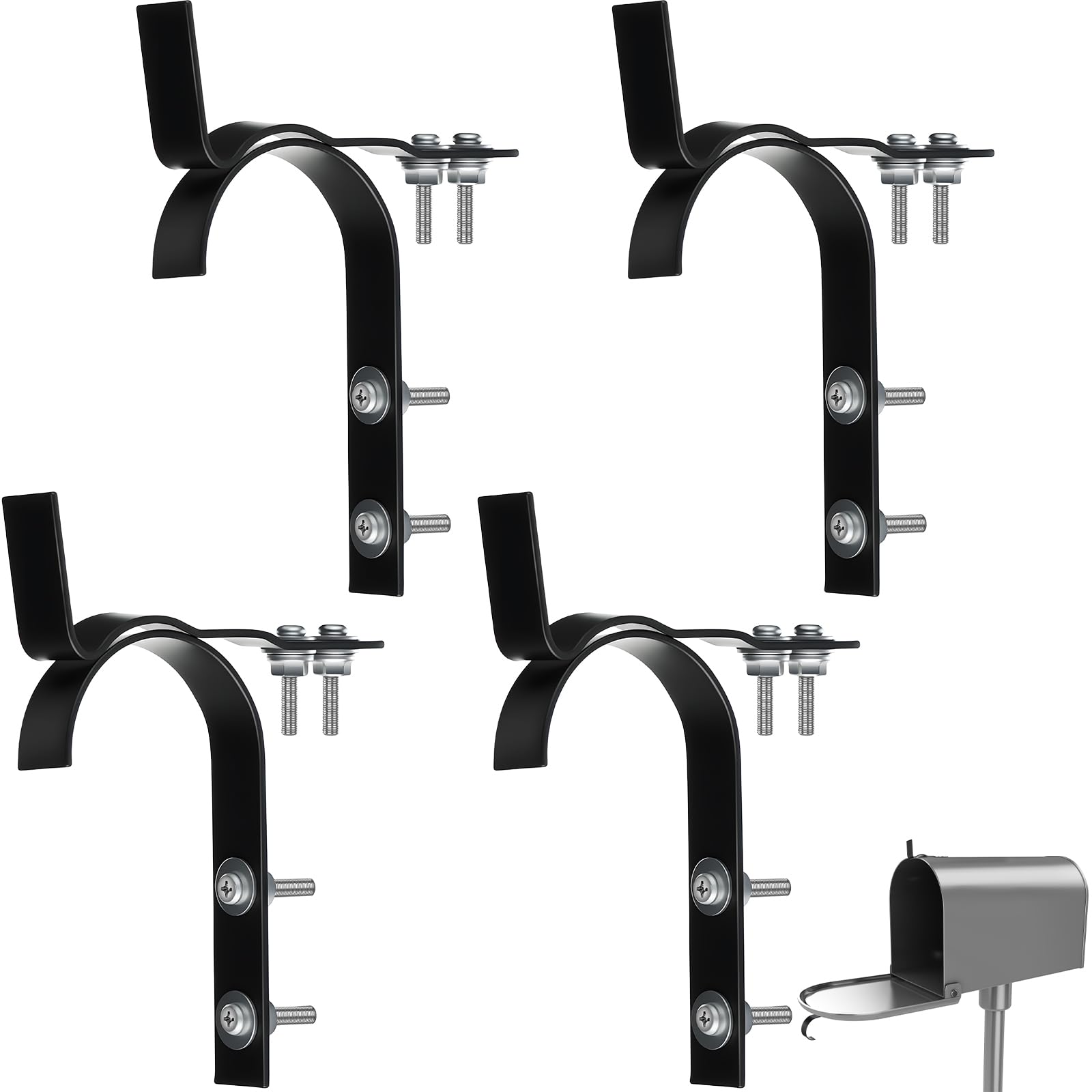 Feekoon 4 Pack Durable Mailbox Latch and Handle Kit, No Additional Mounting Hardware Needed, Mailbox Replacement Parts, Easy Install, Durable