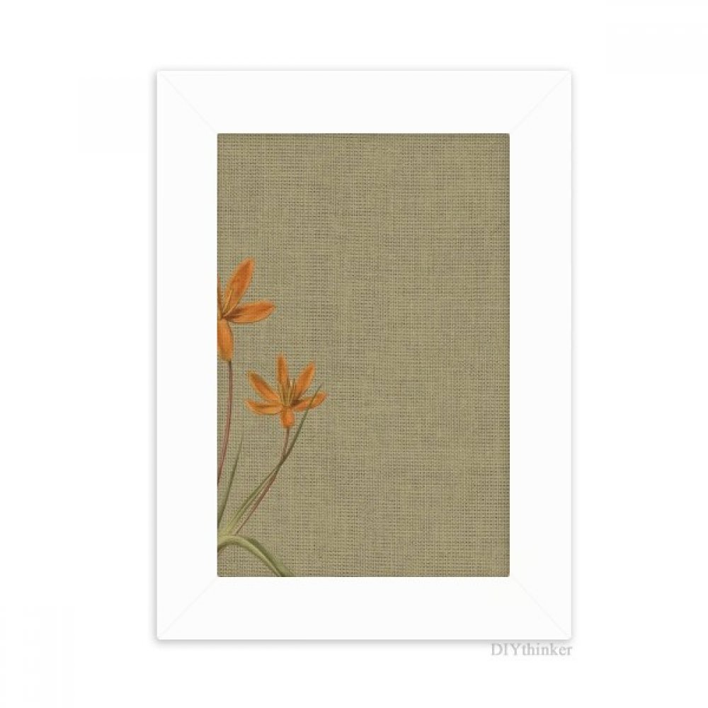 Cadre photo broderie orchidée style lin tradition peinture blanc