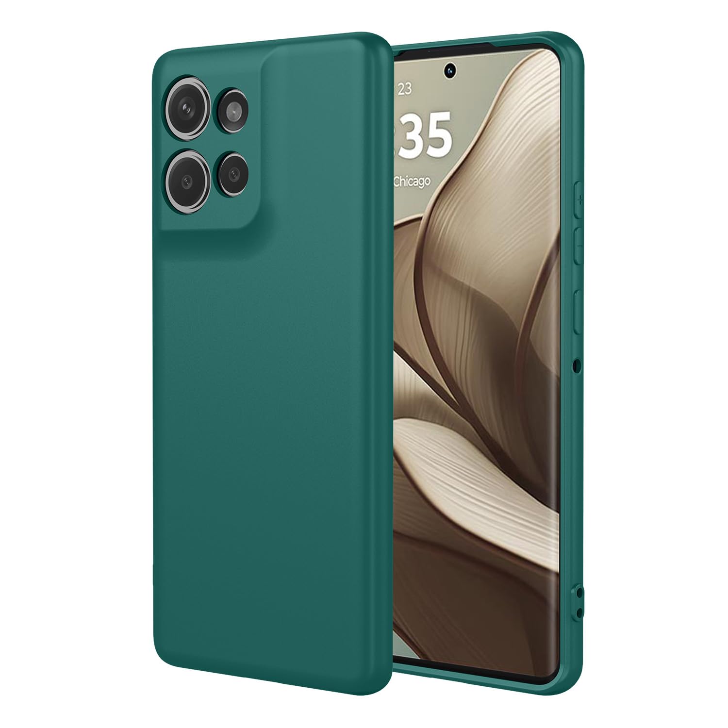 Etui na Motorola Edge 50 Neo, Miękkie TPU Płynny Silikon Etui Ochronne, Ultra-cienkie Odporne na Wstrząsy, Anti-Fall, Smukłe Wszechstronne Zabezpieczenie Etui na Telefon, Ciemnozielone