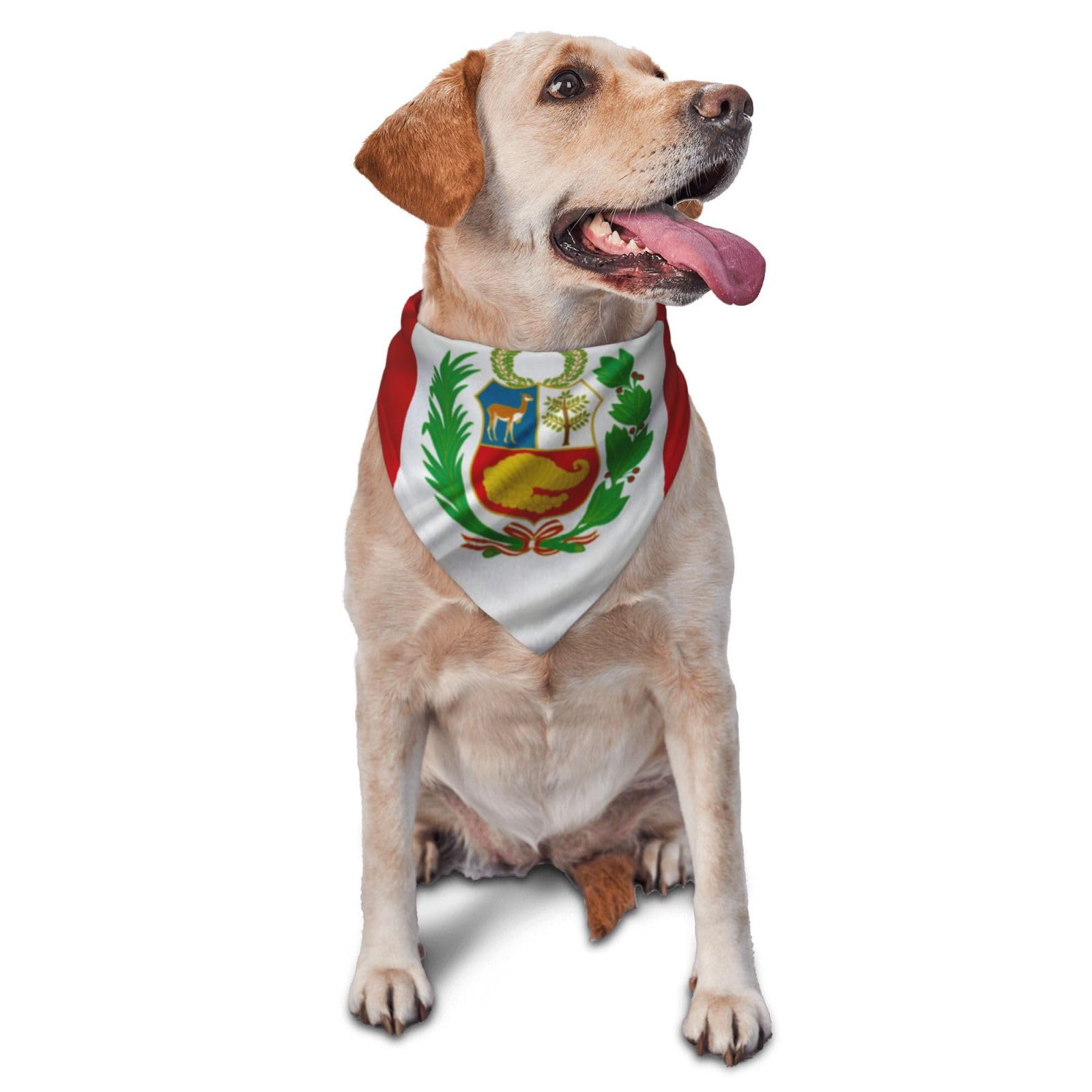 Peru Flag Dog Scarf Pet Bandana Cat Pet Bibs