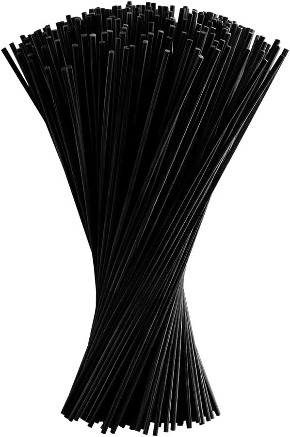 FEPITO Reed Diffuser Sticks Oil Aroma Diffuser Sticks Wood Rattan Sticks (Black, 60pcs)