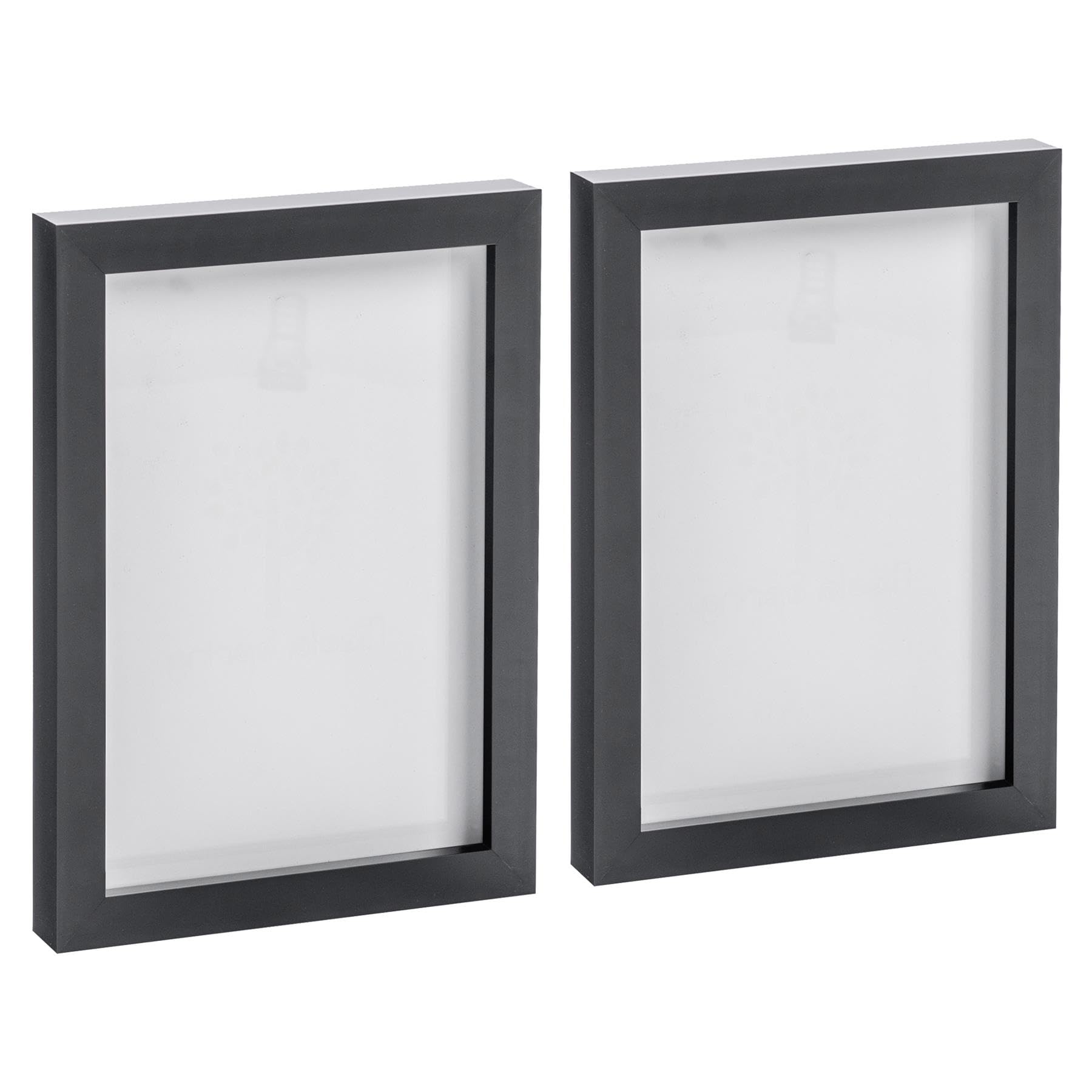 Nicola Spring Black A5 Picture Frames - 2 Pack Photo Frames (Fits Photo Size: 6 X 8In | 14 X 20Cm) - Landscape Portrait Display With Glass Aperture For Freestanding & Wall Mounting Certificate, Poster