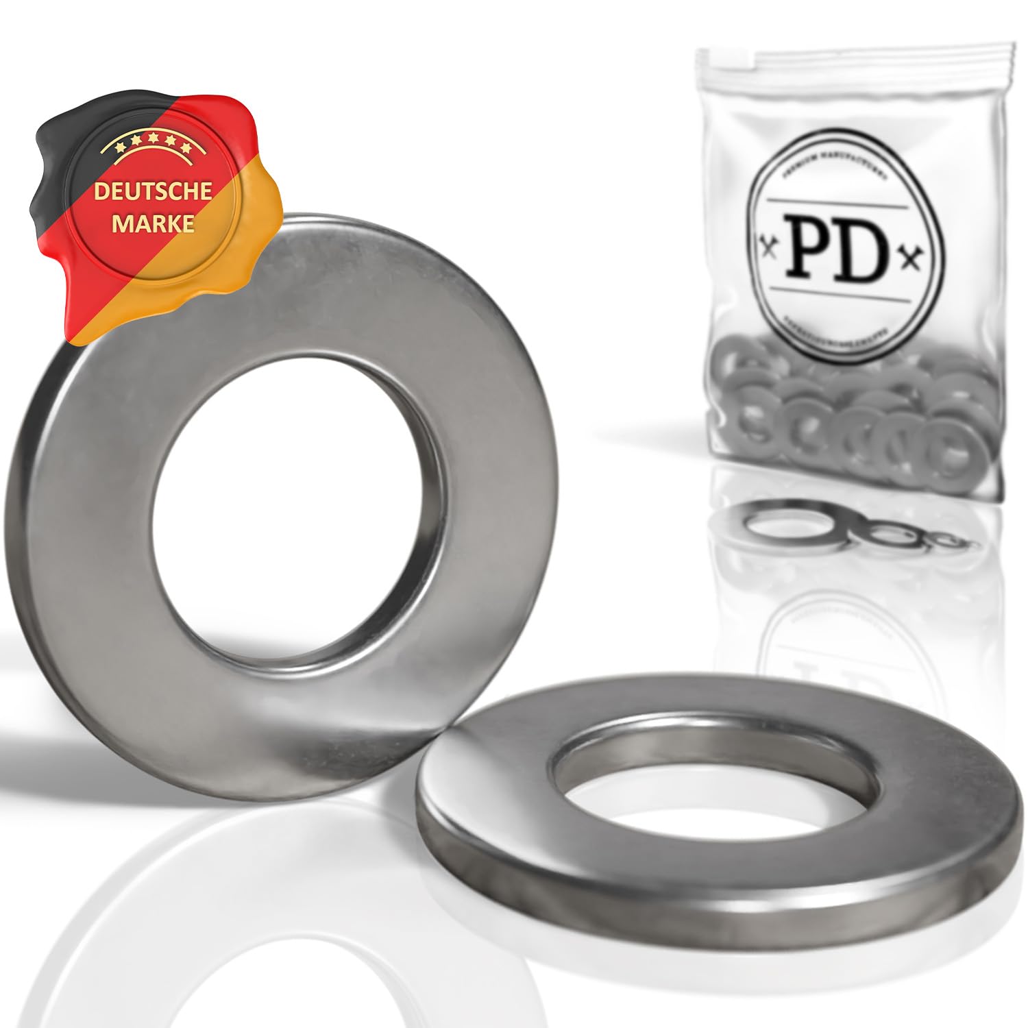 PD® Unterlegscheiben M12 (DIN 125 Form A/ISO 7089) | Hochwertige A2 V2A Edelstahl Beilagscheiben | Rostfreie Edelstahlscheiben flach mit kleinem Außendurchmesser | 25 Stück