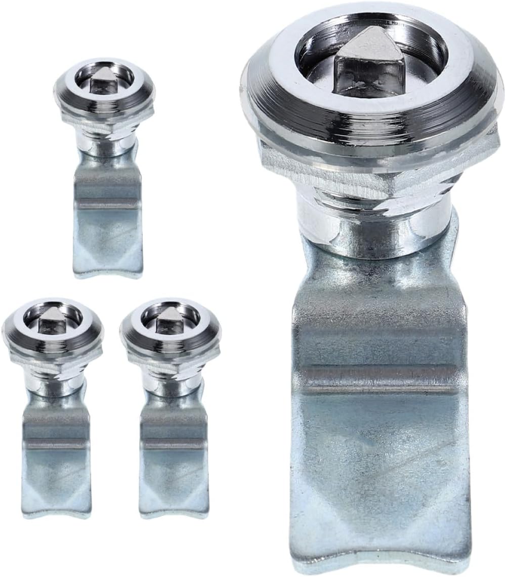 Uonlytech 4pcs Zinc Alloy Triangle Cam Lock for Electrical Panel Cabinet File Cabinet Lock Replacement with Triangle Key Industrial Equipment for Distribution Boxes