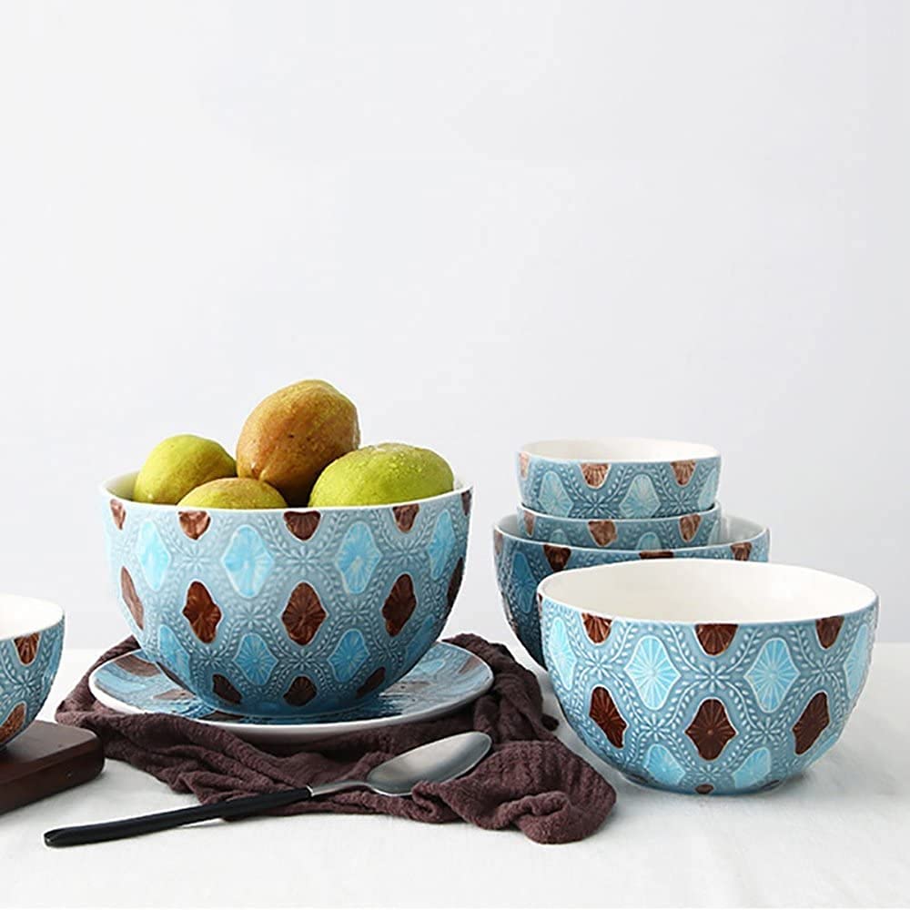 Ciotole per Pasta, Grandi Ciotole per zuppa, Ramen, Noodle, Medie, per Insalata di Frutta, Pasta, Piccole, per Riso, Cereali, Dessert, Kimchi, stoviglie in Ceramica per la casa Creativa.