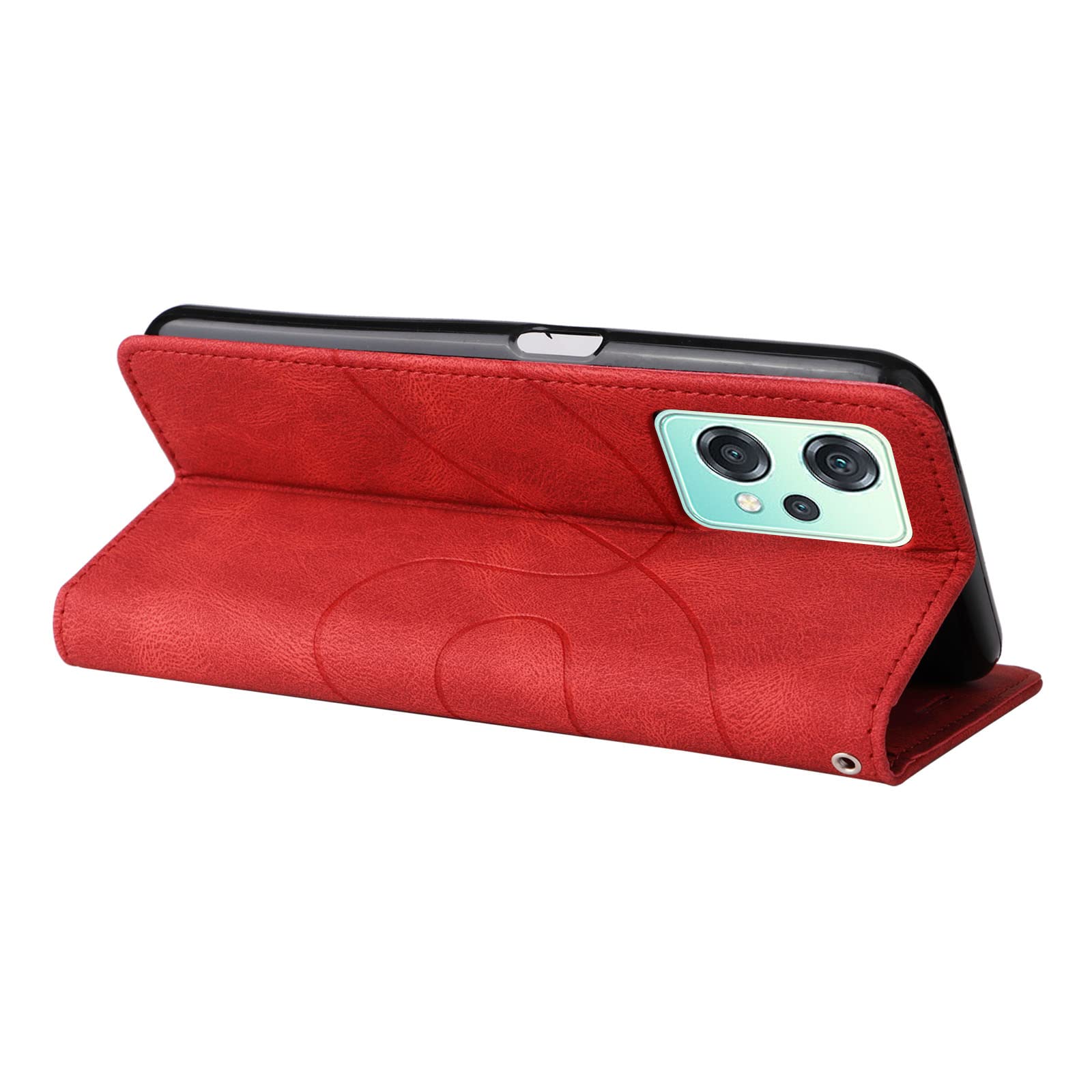 COOKD Custodia Portafoglio Per OnePlus Nord CE 2 Lite 5G - Pelle PU Con Rilievo, 3 Slot Carte, Portamonete, Supporto Stand, Cinturino, Chiusura Magnetica, Oro Rosa - 6