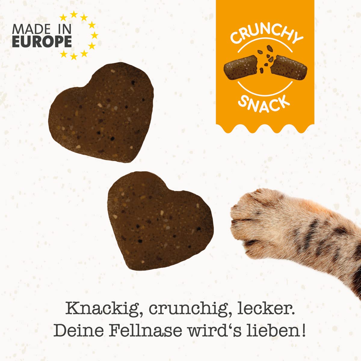 GimCat Crunchy Snacks Ente Mit Katzenminze – 5 X 50 G, Getreidefrei