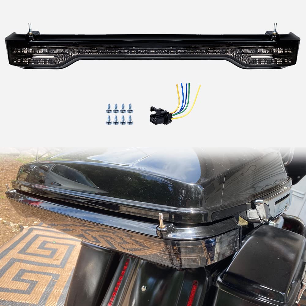 Pair LED Brake Tail Light Turn Signal Lamp Kit Compatible with 2014-2020 Harley Electra Road Tri Glide (Smoke Lens)