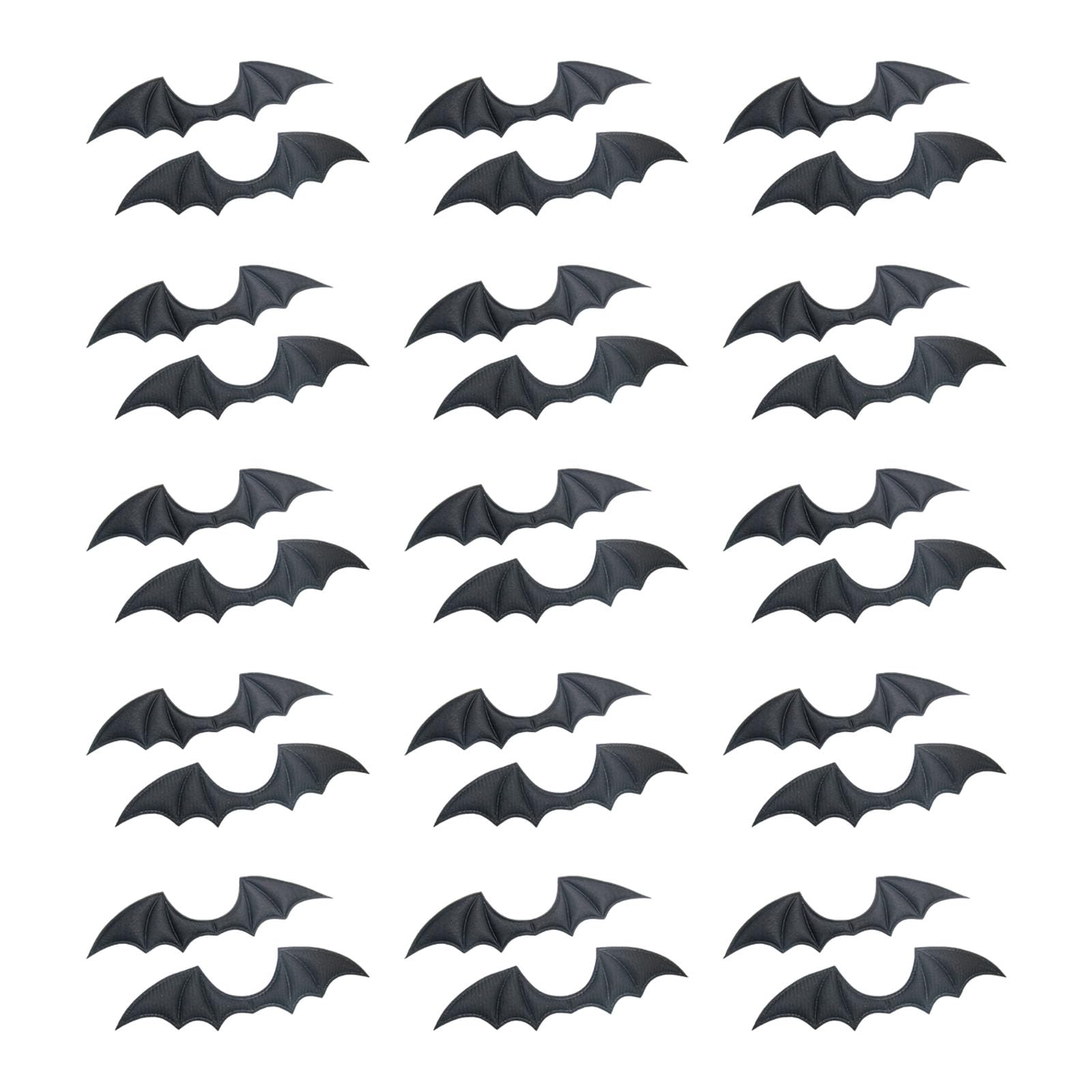 PANGBOER 30Pcs Soft Fabric Bat Wing 14.5x4cm Halloween Costume Decoration for Costume Decoration Sewing Embellishment Fabric Bat Ailerons