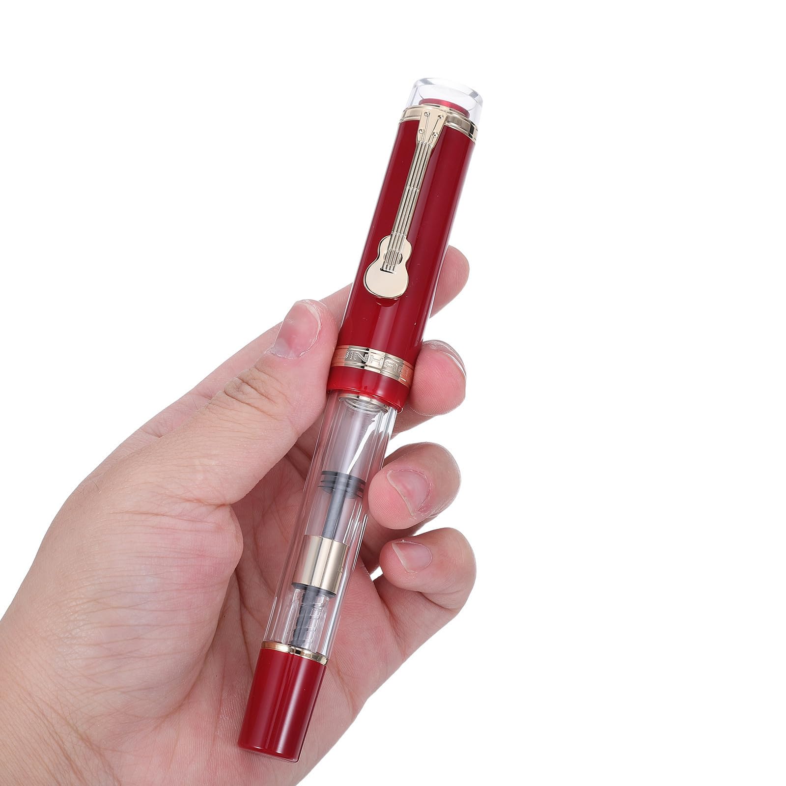 EXCEART Pluma Estilográfica Roja de Resina Recargable para Oficina y