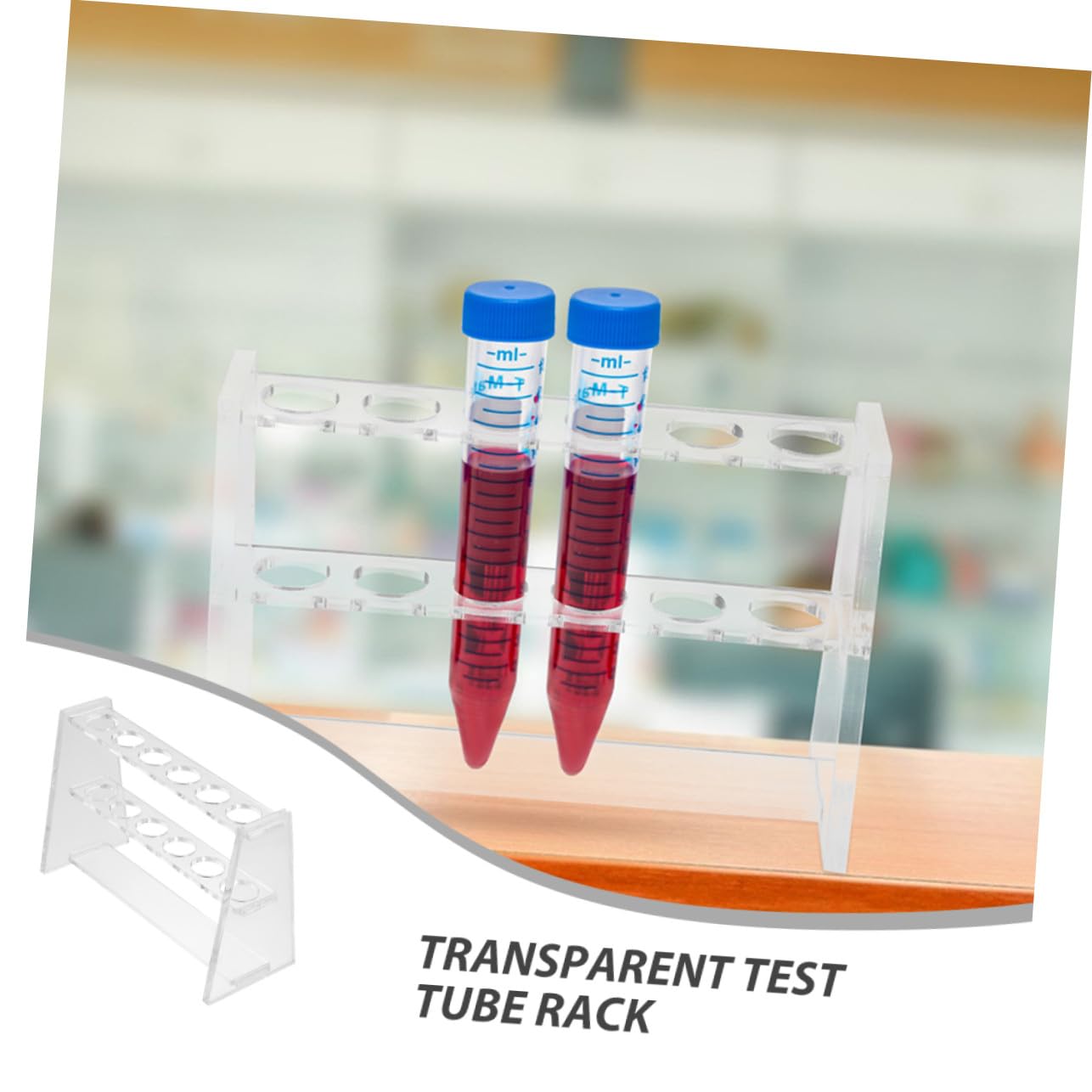ABOOFAN 8 Pezzi Supporto per Provette Trasparente con Porta Provette per Laboratorio Facile da Pulire e Stabile per Esperimenti Chimica e Biologia