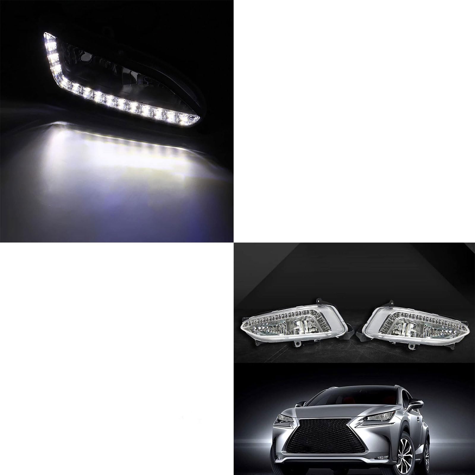 Frontstoßstange Nebelscheinwerfer für Hyundai Santa Fe IX45 2013 2014 2015 2016 2017 Blinker-Kontrollleuchten Links und rechts Tagfahrlicht Blinker,Right