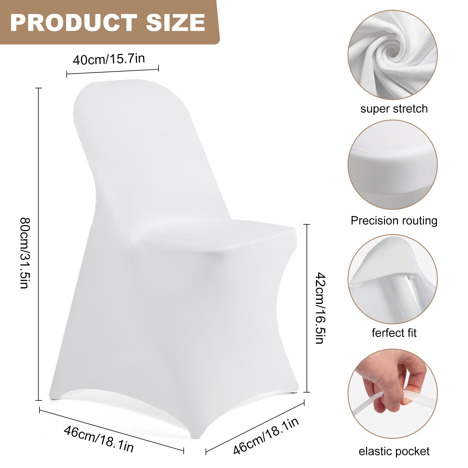 YZiCHENQQ 30 PCS Stretch Spandex Chair Covers for Party, Washable Reusable Dining Universal Fitted Removable Chair Cover for Wedding, Holidays, Banquet, Hotel, Celebration