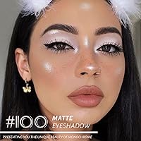 Vista 2 de Paleta de sombra de ojos monocromática mate, sombra de ojos en polvo prensado neutro rosa perla mate, sombra de ojos de larga duración de aspecto