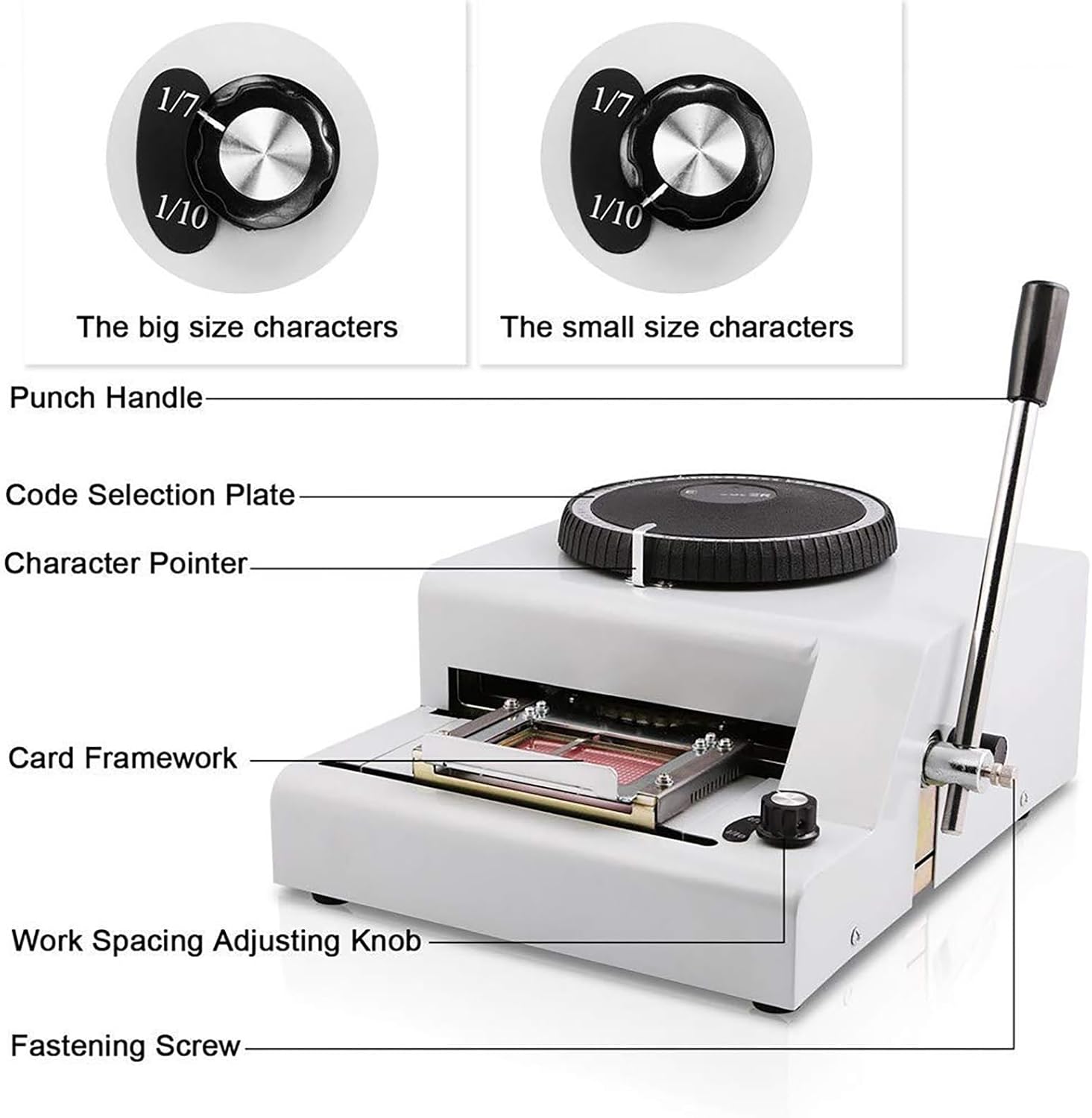Character Manual Card Embosser,DIY Number Machine,68- PVC Letters Numbers Embossing Coder for PVC Membership Stamping Card Manual Embosser Machine,VIP/ID Credit Card Making and Printing