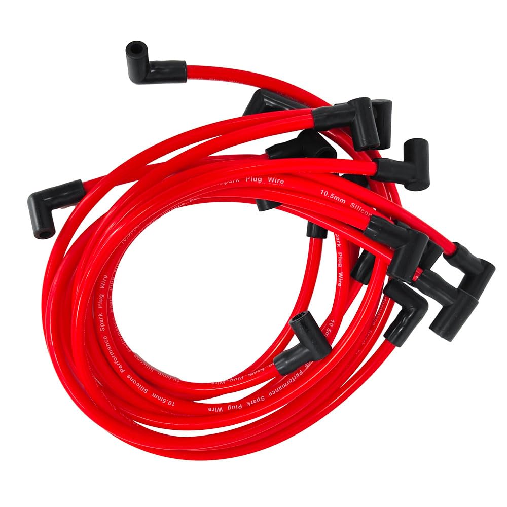 10.5mm Spark Plug Wire Set 9pcs Replacement for HEI SBC BBC Chevrolet 350 383 454 Electronic Replace SP10-390-1010