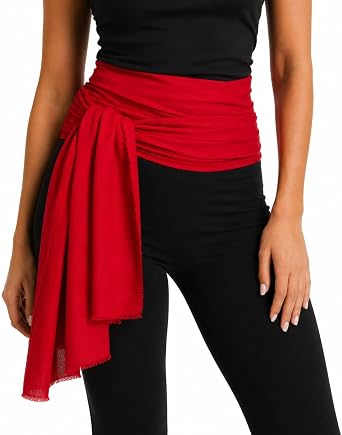 Skeleteen Red Pirate Sash Belt - Red Medieval Renaissance Pirates Tie Bandana Waist Scarf for Men Women and Children