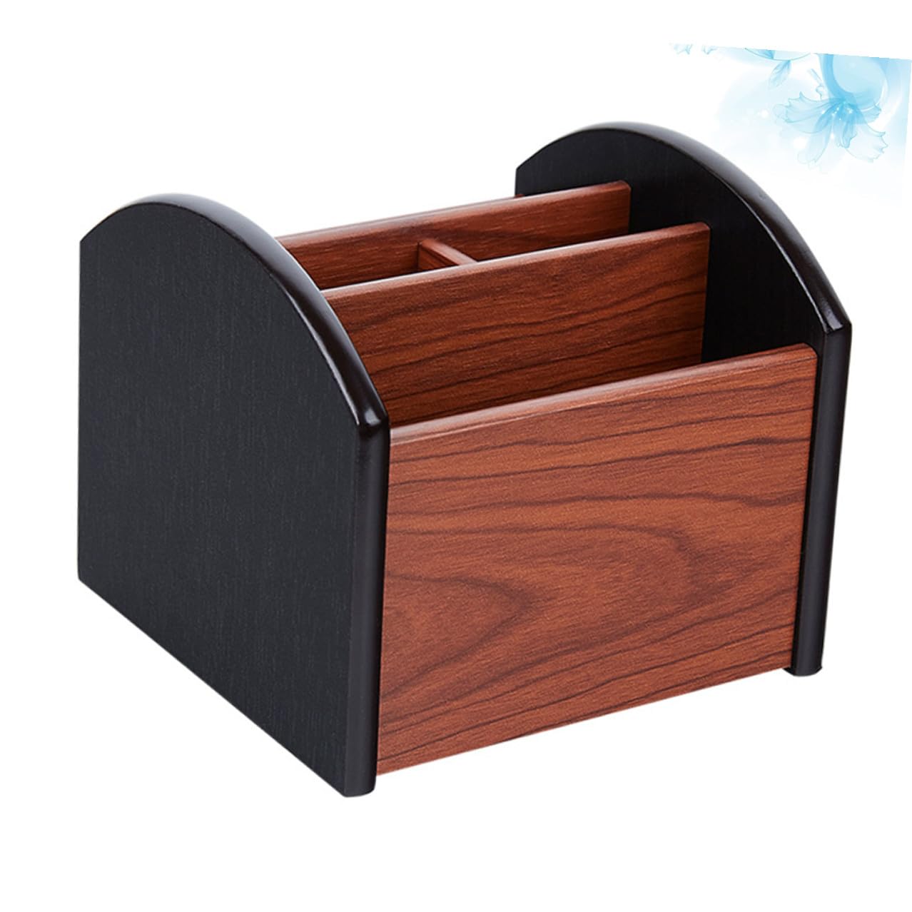 GALPADA Organizador de Almacenamiento de Madera para Escritorio Portalápices Multifuncional Compartimentos Caja Contenedor para Oficina Diseño Moderno Veta Natural Adecuado para