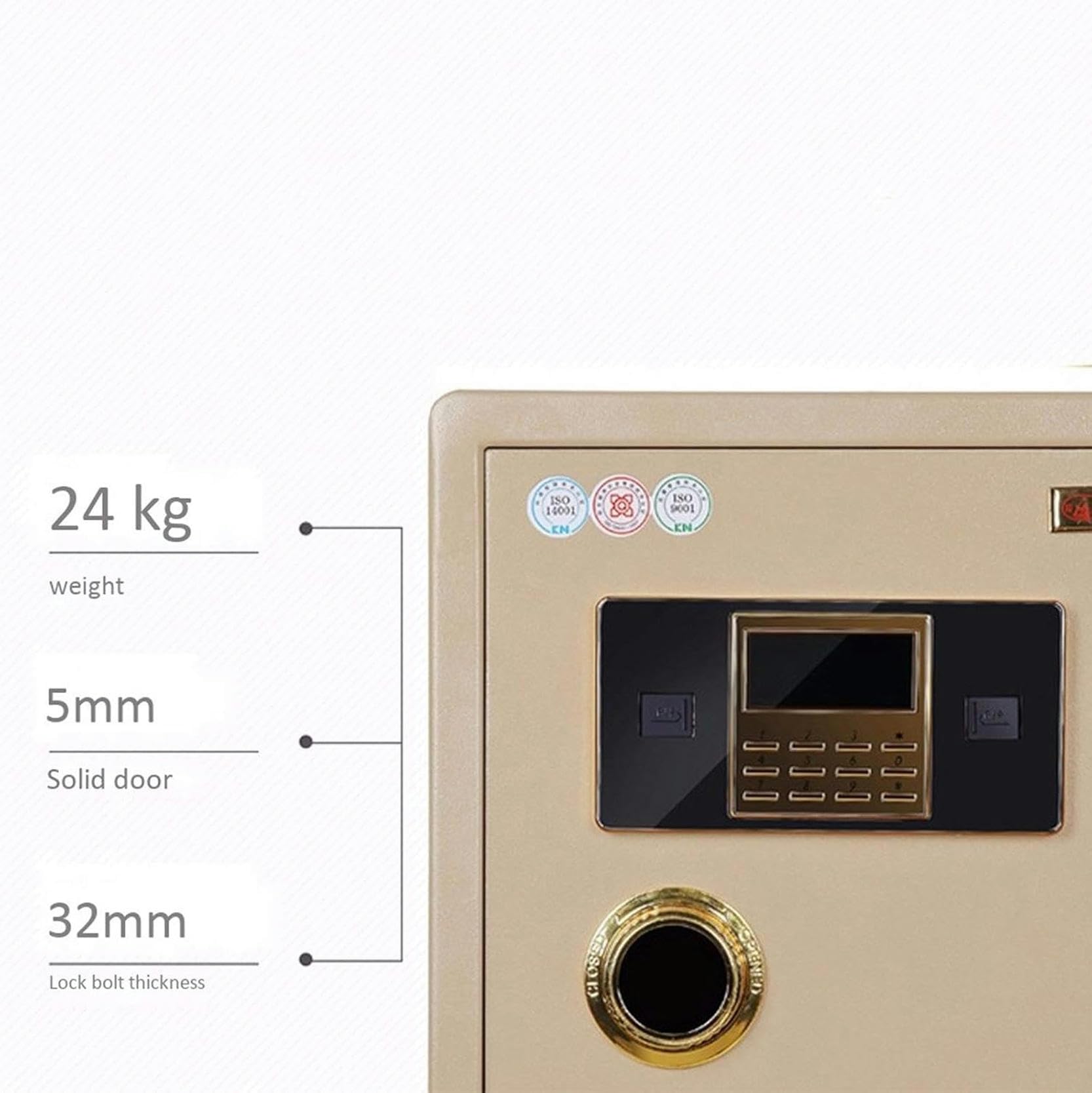 Coffre-fort pour empreintes digitales - En acier ignifuge et étanche - Pour la maison, le bureau, l'hôtel et le restaurant - Serrure antivol électronique pour une protection maximale