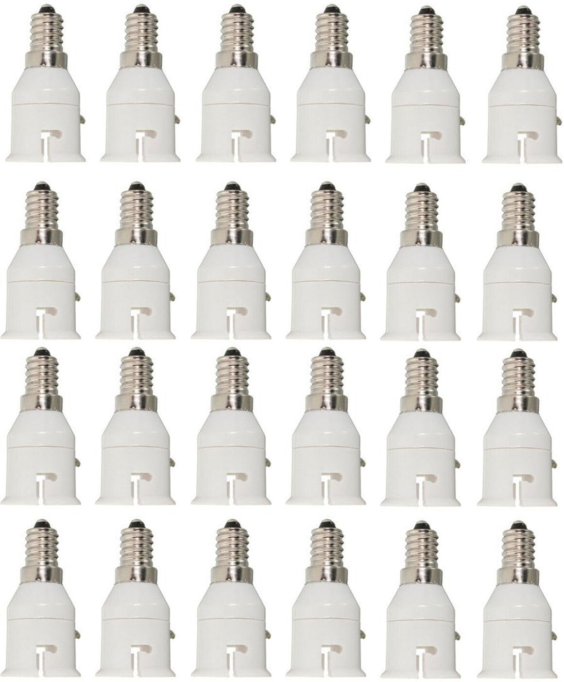 EVEHANGER E14 TO b22 Bulb Convertor Lamp Base Socket, Bulb Adapter Lamp Base Socket Extender for LED, CFL & Halogen Bulbs – Heat Resistant, Durable & Easy Installation Pack of 24