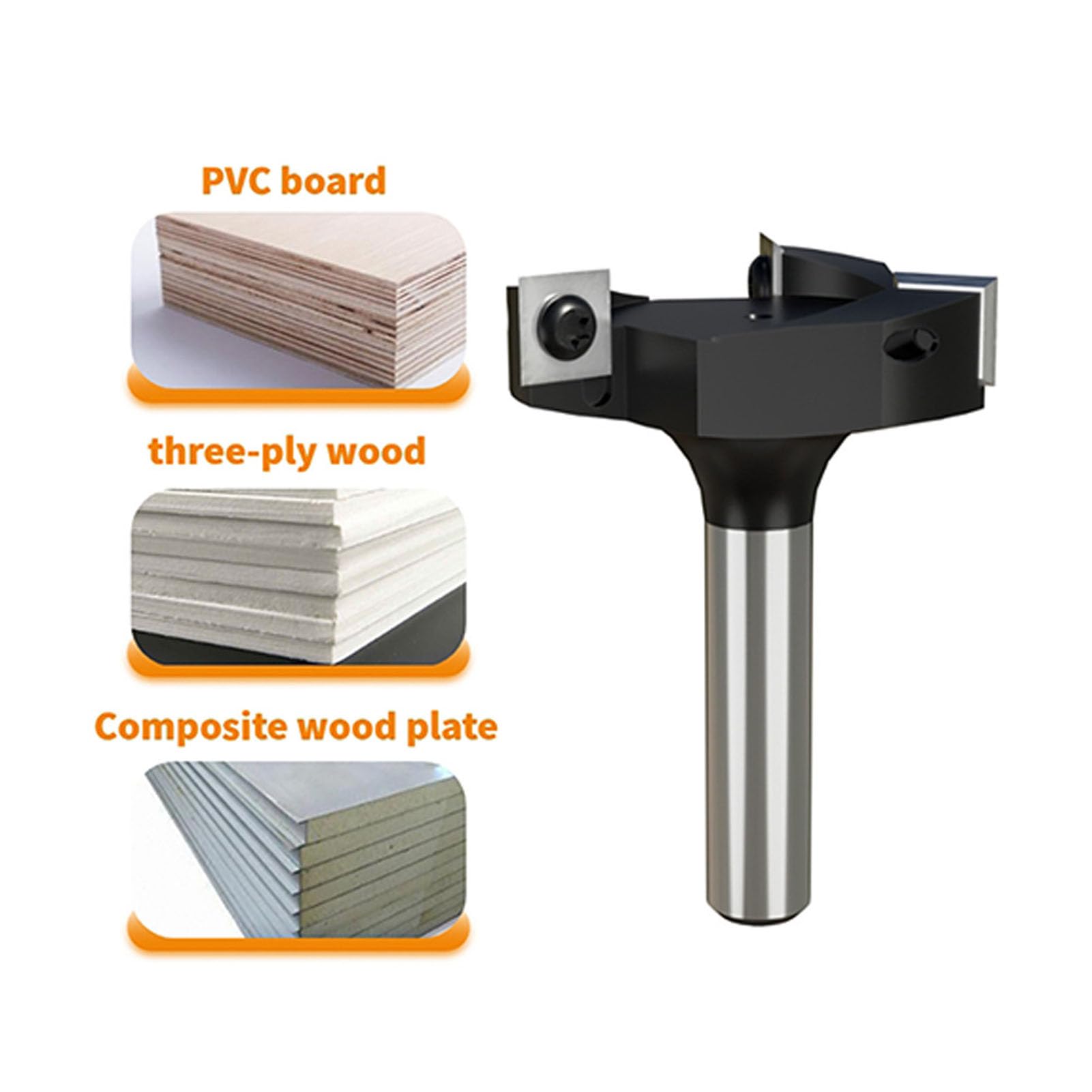 Styl wkładania Bit Spoilboard Trzpień 8 mm Stal wysokowęglowa 3-ostrzowy Frez w kształcie litery T do ręcznych stacjonarnych narzędzi CNC do obróbki drewna Średnica cięcia 1 1/4