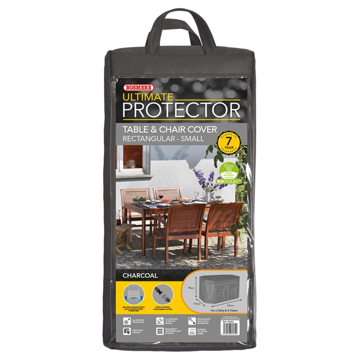 Bosmere Ultimate Protector Rectangular Patio Set Cover 4 Seat Charcoal U525C