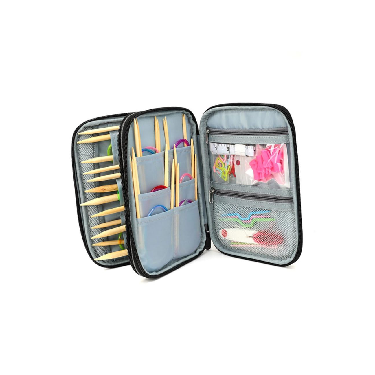 DOITOOL Juego de Agujas de Tejer Multifunción con Funda de Almacenamiento para Tejido Manual y Viaje