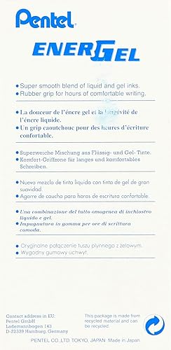 Miniatura 4 de Pentel EnerGel NV - Bolígrafo de tinta de gel, (0.020 in), punta de aguja, tinta negra, paquete de 2 (BLN25BPA)