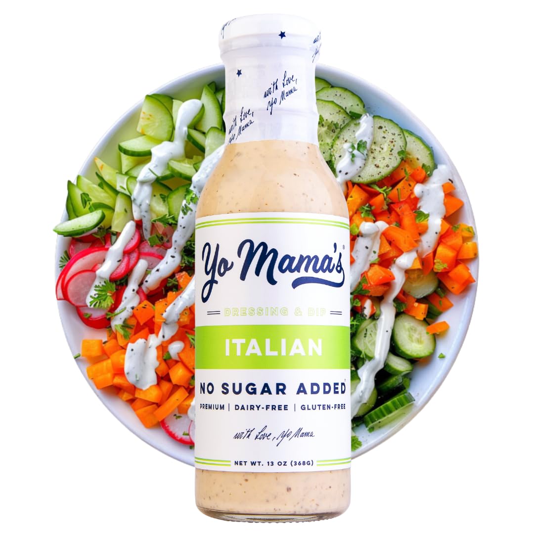 Yo Mama's Foods Keto Italian Dressing and Dip - Pack of (1) - Low Carb, No Sugar, Low Sodium, and Gluten-Free