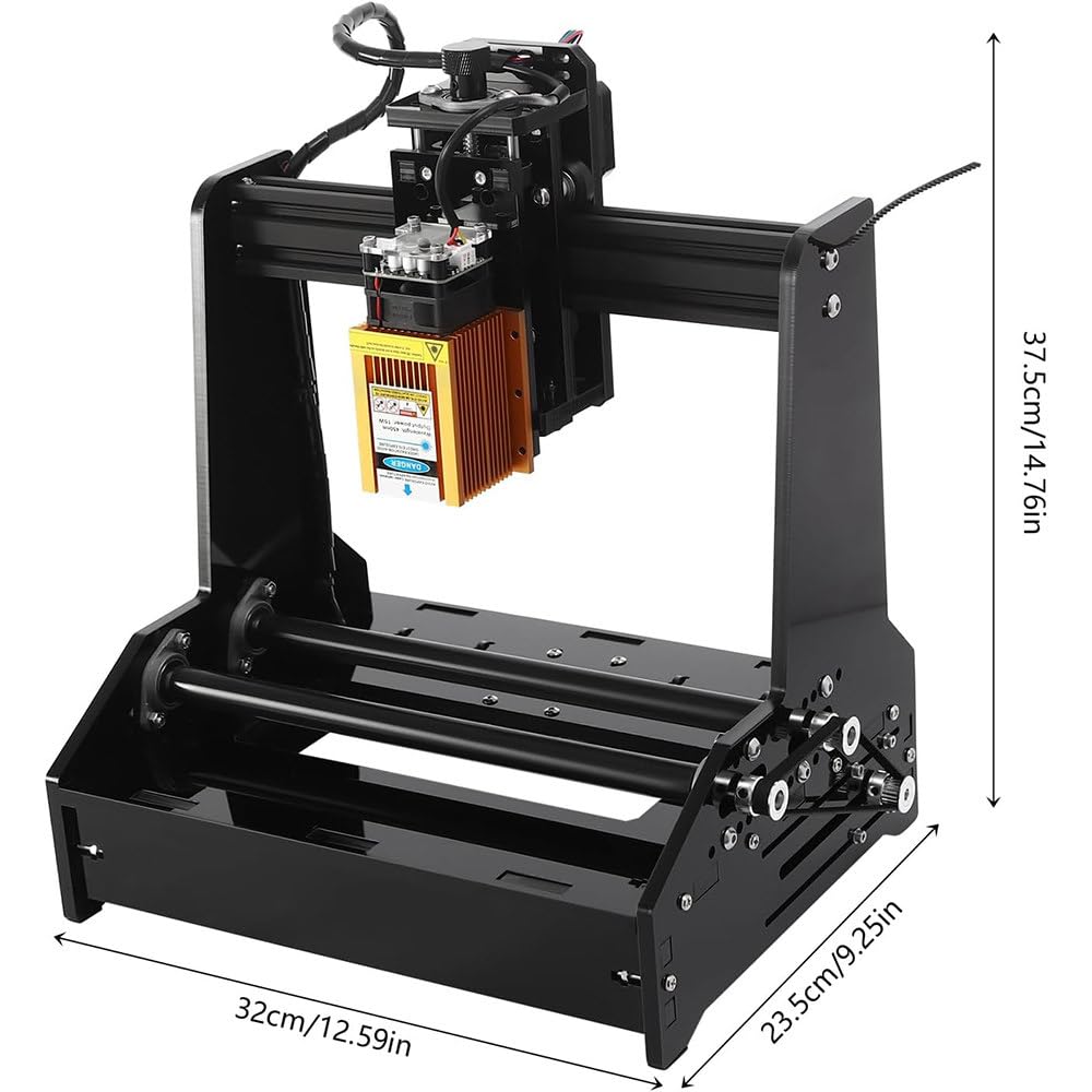 Graveur Laser, Machine Gravure Laser à Effet 15W, Gravure et découpe du Bois,Machine de Gravure de Haute précision pour canettes, Bouteilles, Tasses Thermos