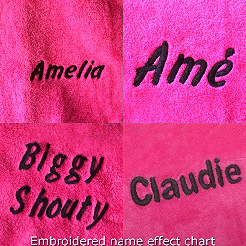 [Custom embroidered name] girl bathrobe plum red coral velvet children's robes4