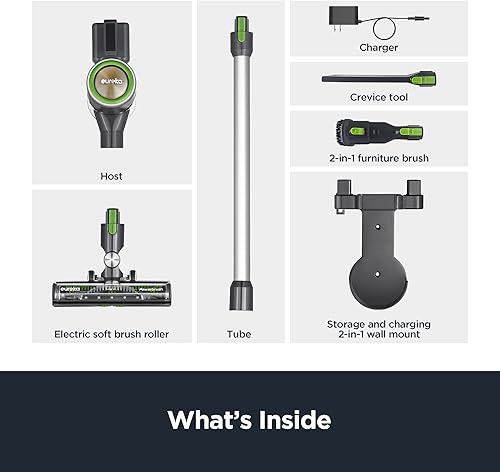 Miniatura 10 de EUREKA Limpiador inalámbrico para el hogar, RapidClean Ultra 20kpa potente succión con pantalla LED, aspiradora ligera con batería desmontable para