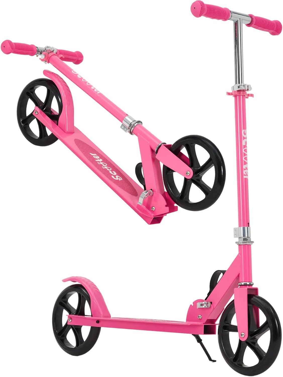 Kick Scooter for Ages 6+,Foldable Lightweight 8IN Big Wheels Scooter for Kids, Teen and Adults, 3 Adjustable Levels