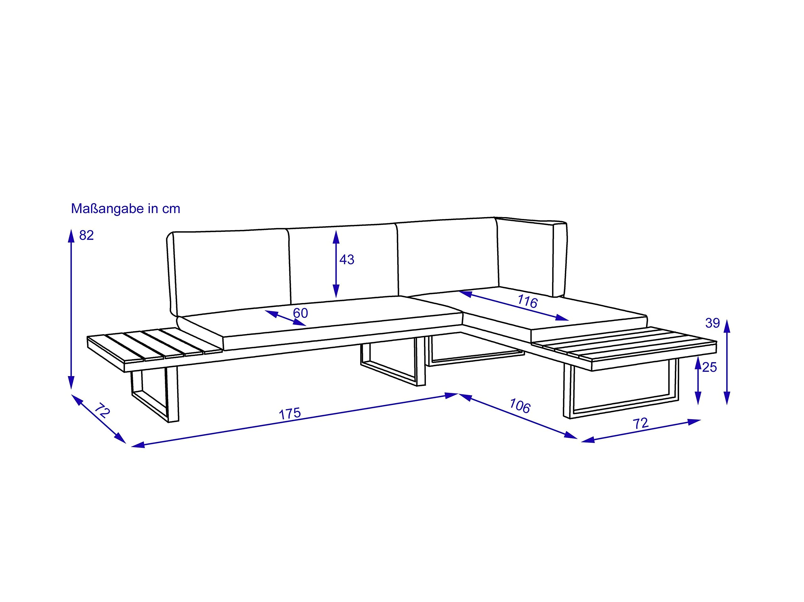 Outdoor Loungeecke Dubai grau