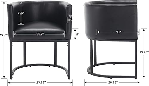 Miniatura 21 de Silla de comedor tapizada, moderna silla lateral de barril, sillas de comedor tapizadas, cómoda silla auxiliar de cocina para sala de estar, color