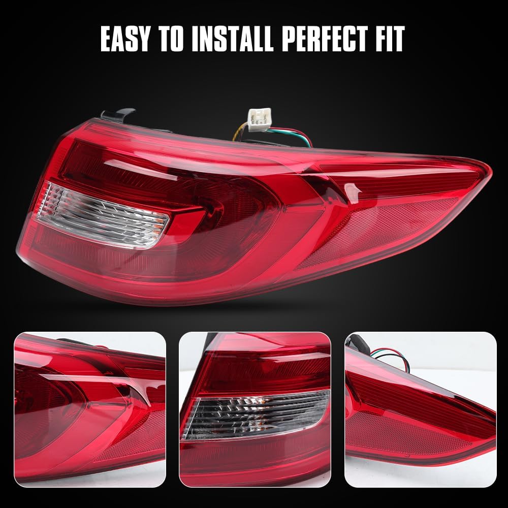 Right Halogen Tail Light Assembly For Hyundai Sonata 2015 2016 2017 Rear Brake Stop Lamp With Bulb Passenger Side 92402C2000 HY2805129